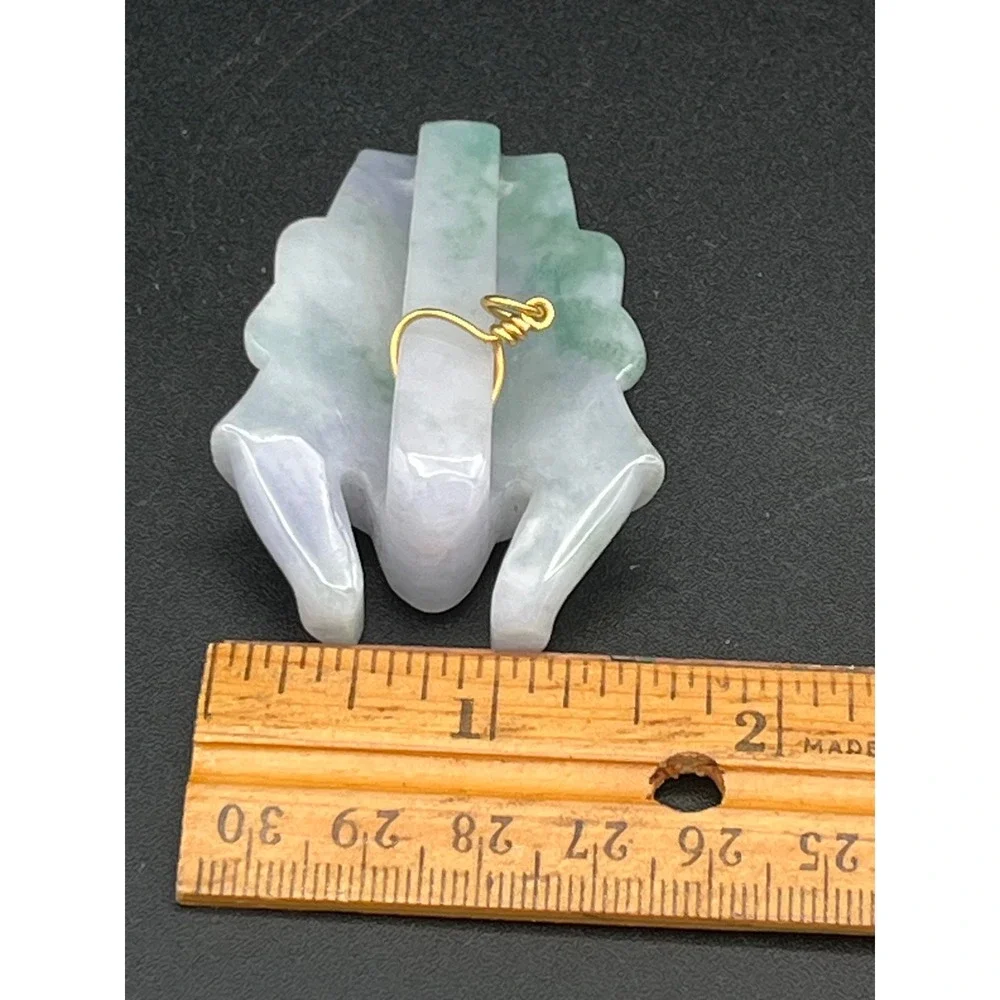 Hand Carved Burmese Jadeite Belt Buckle Lavender & Green Pixiu pendant Protector